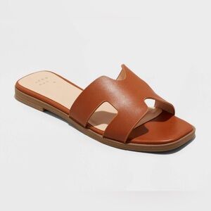 A New Day Women's Nina Slide Sandals Cognac Size  8.5